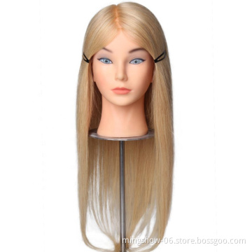 Ship within 24 hours long hair rose gold mannequin head wig